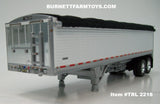 Item #TRL 2218 White Sided Black Tarp Silver Frame Wilson Pacesetter 34-foot Hopper Bottom Grain Trailer - 1/64 Scale – DCP by First Gear