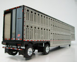 Item #TRL 2227 Silver Black Trim Spread Axle Wilson Silver Star Livestock Trailer - 1/64 Scale – DCP by First Gear