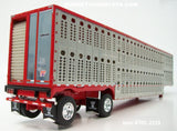 Item #TRL 2229 Silver Sided Red Trim Spread Axle Wilson Silver Star Livestock Trailer - 1/64 Scale – DCP by First Gear