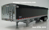 Item #TRL 2232 Black High Sided Black Tarp Silver Frame Tandem Axle Wilson Pacesetter Hopper Bottom Grain Trailer - 1/64 Scale – DCP by First Gear