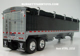 Item #TRL 2232 Black High Sided Black Tarp Silver Frame Tandem Axle Wilson Pacesetter Hopper Bottom Grain Trailer - 1/64 Scale – DCP by First Gear