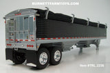 Item #TRL 2236 Black Sided Black Tarp Silver Frame Tandem Axle Wilson 43-foot Pacesetter Hopper Bottom Grain Trailer - 1/64 Scale – DCP by First Gear