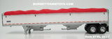 Item #TRL 2237 White Sided Red Tarp Silver Frame Tandem Axle Wilson Pacesetter 43-foot Hopper Bottom Grain Trailer - 1/64 Scale – DCP by First Gear