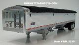Item #TRL 2238 White Sided Black Tarp Silver Frame Tandem Axle Wilson Pacesetter 43-foot Hopper Bottom Grain Trailer - 1/64 Scale – DCP by First Gear