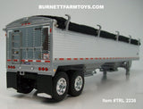 Item #TRL 2238 White Sided Black Tarp Silver Frame Tandem Axle Wilson Pacesetter 43-foot Hopper Bottom Grain Trailer - 1/64 Scale – DCP by First Gear