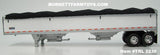 Item #TRL 2238 White Sided Black Tarp Silver Frame Tandem Axle Wilson Pacesetter 43-foot Hopper Bottom Grain Trailer - 1/64 Scale – DCP by First Gear