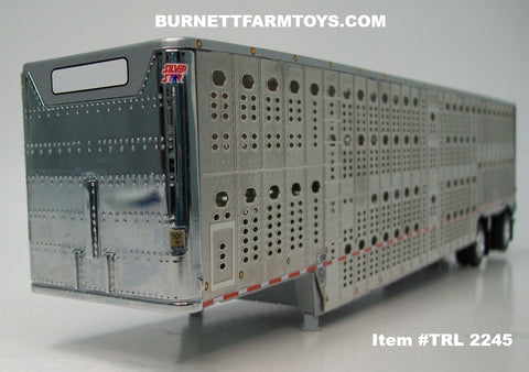 Item #TRL 2245 Silver Spread Axle Wilson Silver Star Livestock Trailer - 1/64 Scale – DCP by First Gear