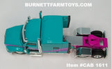 Item #CAB 1611 Turquoise Pink Purple Peterbilt 379 72-inch Mid Roof Sleeper - 1/64 Scale – DCP by First Gear