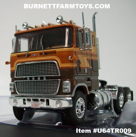 Item #U64TR009 Two-Toned Brown Tan Ford CL 9000 1976 Cabover - 1/64 Scale - ixo Models