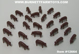 Item #12664 Brown Pigs - Pack Contains 25 Pigs - 1/64 Scale - Ertl / Tomy