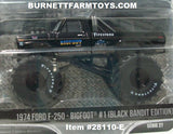 Item #28110-E Black 1974 Ford F-250 Bigfoot #1 Black Bandit Edition Monster Truck - 1/64 Scale - Greenlight