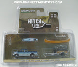 Item #32250-C Blue 1988 GMC S-15 Sierra Pickup Truck with Canoe Kayak and Trailer - 1/64 Scale - Greenlight - Hitch & Tow Series 25