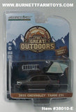Item #38010-E Brown 2021 Chevrolet Tahoe Z71 with Modern Rooftop Tent - 1/64 Scale - Greenlight - The Great Outdoors Series 1