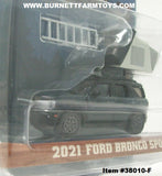 Item #38010-F Gun Metal Gray Black 2021 Ford Bronco Sport with Modern Rooftop Tent - 1/64 Scale - Greenlight - The Great Outdoors Series 1