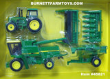 Item #45821 John Deere Harvesting Set with 7720 Combine with Corn Head and Bean Head 4555 Tractor and 500 Grain Cart - 1/64 Scale - Ertl / Tomy