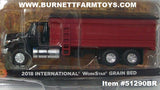 Item #51290BR Black 2018 International Work Star Day Cab Grain Truck with Red Sided Black Tarp Bed - 1/64 Scale