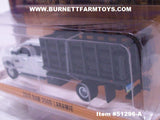 Item #51296-A White 2018 4-Door RAM 3500 Laramie Stake Bed Truck with Black Bed - 1/64 Scale