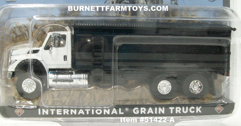 Item #51422-A White Black Bed Black Tarp International Grain Truck - 1/64 Scale - Greenlight