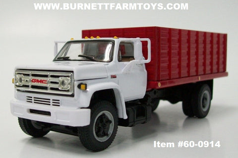 Item #60-0914 White GMC 6500 Singe Axle Grain Truck with Red Bed - 1/64 Scale - Note: Bed Does Not Tilt