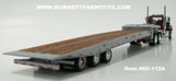 Item #60-1124 Santucci Construction Burgundy Red Mack Superliner Day Cab with Silver Tri-Axle Talbert 5553TA Slide Axle Flatbed Trailer - 1/64 Scale - DCP