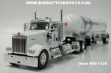 Item #60-1135 Davenport Energy White Kenworth W900L Day Cab with Tandem Axle Mississippi LPG Propane Tanker Trailer - 1/64 Scale - DCP