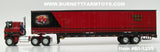 Item #60-1295 G Tackaberry & Sons Construction Tack's Toys Red Black Gold Outline International Transtar COE with Tandem Axle Kentucky Moving Van Trailer - 1/64 Scale - DCP