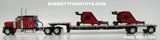 Item #60-1339 Bush Hog Red Black Peterbilt 379 63-inch Flattop Sleeper with Silver Black Frame Spread Axle Transcraft Stepdeck Trailer with Bush Hog Rotary Cutter Load - 1/64 Scale - DCP