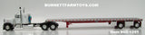 Item #60-1391 White Black Fender Long Frame Peterbilt 379 36-inch Flattop Sleeper with Silver Deck Red Frame Spread Axle Wilson Roadbrute Flatbed Trailer - 1/64 Scale - DCP by First Gear