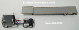Item #60-1532 Gray Silver Gold Outline Peterbilt 352 COE 110-inch Sleeper with Silver Deck Silver Frame Spread Axle Transcraft Stepdeck Trailer - 1/64 Scale - DCP by First Gear
