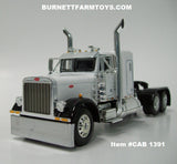 Item #CAB 1391 White Black Fender Long Frame Peterbilt 379 36-inch Flattop Sleeper - 1/64 Scale - DCP by First Gear