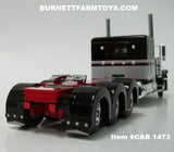 Item #CAB 1473 Black Silver Red Tri-Axle Peterbilt 389 63-inch Flattop Sleeper - 1/64 Scale - DCP by First Gear