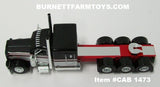 Item #CAB 1473 Black Silver Red Tri-Axle Peterbilt 389 63-inch Flattop Sleeper - 1/64 Scale - DCP by First Gear