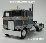 Item #CAB 1532 Gray Silver Gold Outline Peterbilt 352 COE 110-inch Sleeper - 1/64 Scale - DCP by First Gear