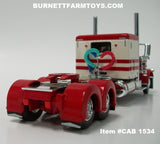 Item #CAB 1534 Red Cream Peterbilt 389 63-inch Flattop Sleeper - 1/64 Scale - DCP by First Gear