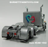 Item #CAB 1542 Silver with Silver Frame Long Frame Peterbilt 359 36-inch Flattop Sleeper - 1/64 Scale - DCP by First Gear