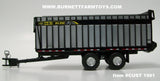 Item #CUST 1991 Gray Black Trim Black Frame Tandem Axle H&S Big Dog Forage Box Single Door - 1/64 Scale - SpecCast
