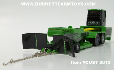 Item #CUST 2013 Green Fass Bungart X-Factor Resin Pulling Sled - 1/64 Scale - SpecCast - Note: Back Wheels Roll and Weight Box Does Not Move