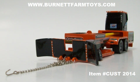 Item #CUST 2014 Orange Golden Harvest Bungart X-Factor Resin Pulling Sled - 1/64 Scale - SpecCast - Note: Back Wheels Roll and Weight Box Does Not Move