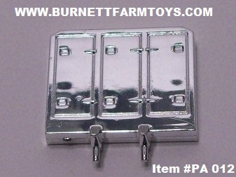Item #PA 012 Die-Cast Promotions Chrome Plastic Enclosed Headache Rack for Semi Tractor Cab - 1/64 Scale