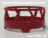 Item #RBT-R Red Metal Round Bale Feeder - 1/64 Scale - River Bottom Toys