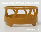 Item #RBT-Y Yellow Metal Round Bale Feeder - 1/64 Scale - River Bottom Toys