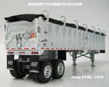 Item #TRL 1318 White Sided Black Tarp Silver Frame Tandem Axle East End Dump Trailer - 1/64 Scale - DCP by First Gear