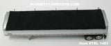 Item #TRL 1461 White Sided Black Tarp Silver Frame Tandem Axle Wilson Commander Hopper Bottom Grain Trailer with Chrome End Caps - 1/64 Scale - DCP