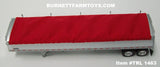 Item #TRL 1463 White Sided Red Tarp Silver Frame Tandem Axle Wilson Commander Hopper Bottom Grain Trailer with Chrome End Caps - 1/64 Scale - DCP