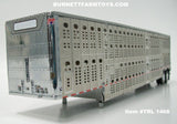 Item #TRL 1468 Silver Tandem Axle Wilson Silver Star Livestock Trailer with Chrome End Caps - 1/64 Scale - DCP by First Gear