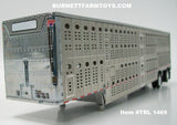 Item #TRL 1469 Silver Spread Axle Wilson Silver Star Livestock Trailer with Chrome End Caps - 1/64 Scale - DCP by First Gear