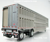 Item #TRL 1469 Silver Spread Axle Wilson Silver Star Livestock Trailer with Chrome End Caps - 1/64 Scale - DCP by First Gear
