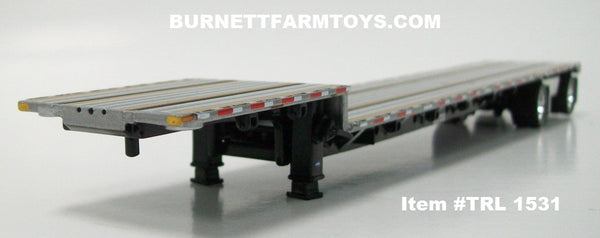 Item #TRL 1531 Silver Deck Black Frame Spread Axle Transcraft Stepdeck  Trailer - 1/64 Scale - DCP by First Gear